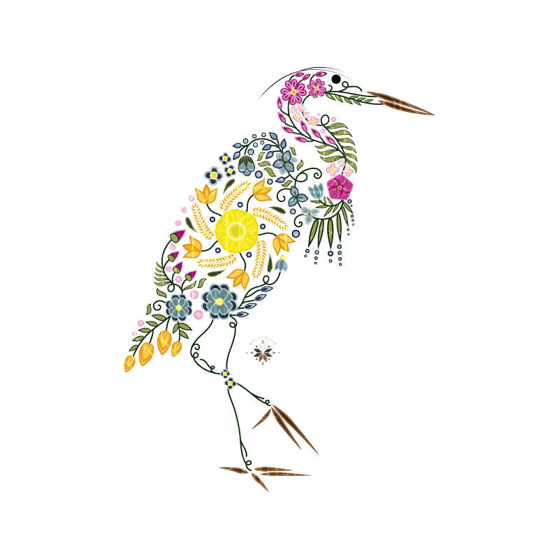 Floral Animals | Heron
