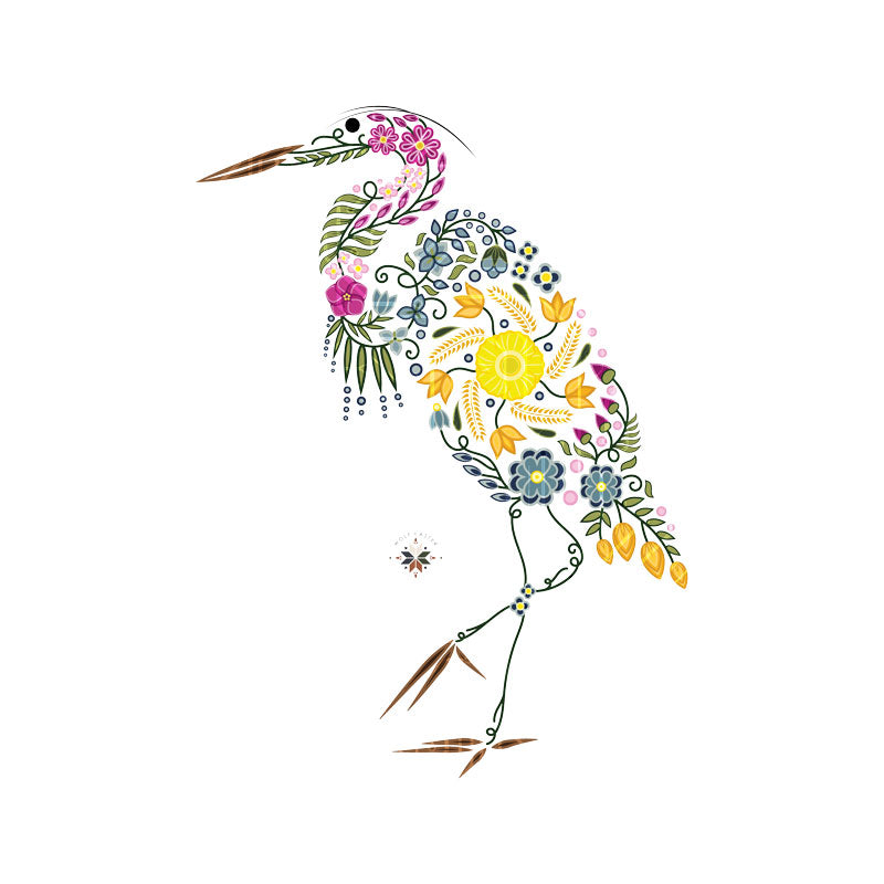Floral Animals | Heron
